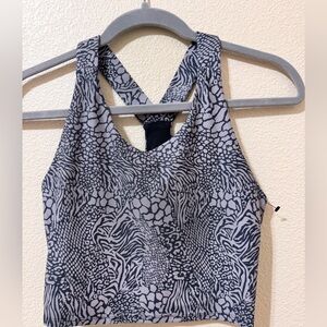 Kyodan Sports Bra XS Animal Print High Support Activewear Gray Black